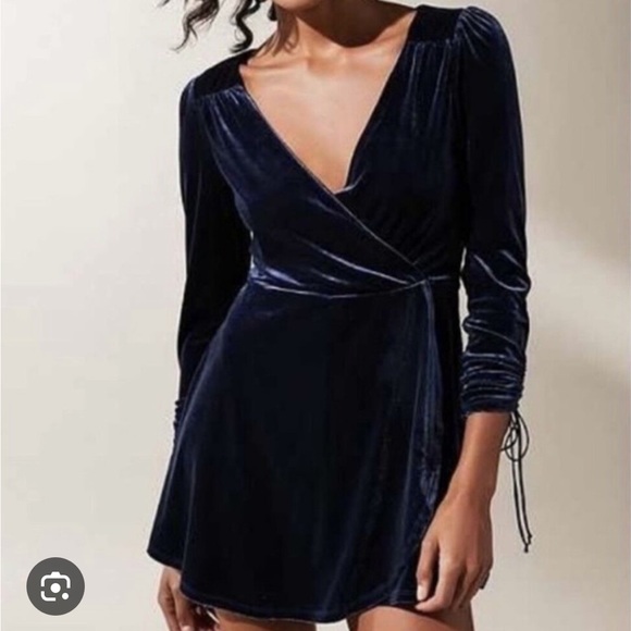 Urban Outfitters Velvet Wrap Romper - Picture 1 of 2